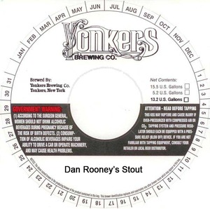 Yonkers Brewing Company Dan Rooney's Stout April 2013