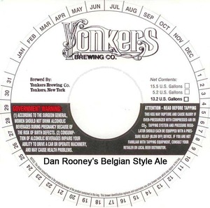 Yonkers Brewing Company Dan Rooney's Belgian Style Ale April 2013