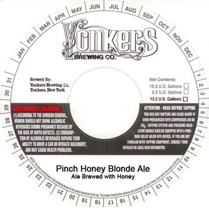 Yonkers Brewing Company Pinch Honey Blonde Ale April 2013