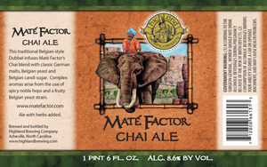 Highland Brewing Co Mate Factor Chai