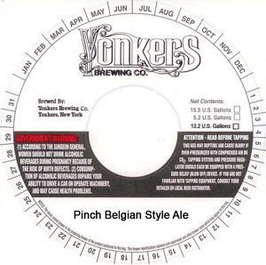 Yonkers Brewing Company Pinch Belgian Style Ale May 2013