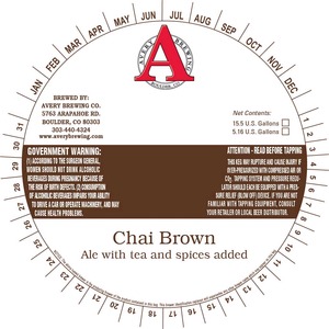 Avery Brewing Company Chai Brown May 2013