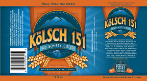 Blue Mountain Barrel House Kolsch 151 May 2013