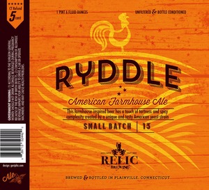 Relic Brewing Ryddle May 2013