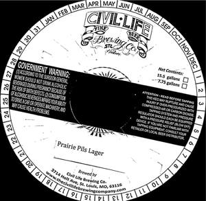 The Civil Life Brewing Company Prairie Pils May 2013