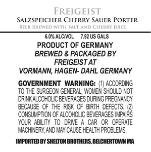 Freigeist Salzspeicher Cherry Sauer Porter May 2013