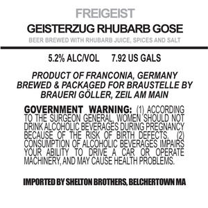 Freigeist Geisterzug Rhubarb Gose May 2013