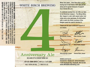 White Birch Brewing 4 Anniversary May 2013