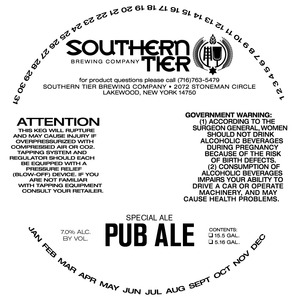 Southern Tier Brewing Company Pub Ale May 2013