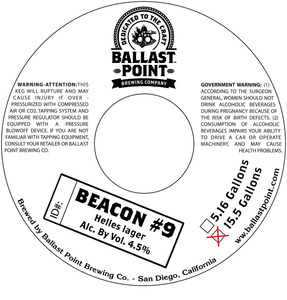 Ballast Point Brewing Company Beacon #9 May 2013