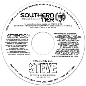 Southern Tier Brewing Company Steve Farmhouse Ale