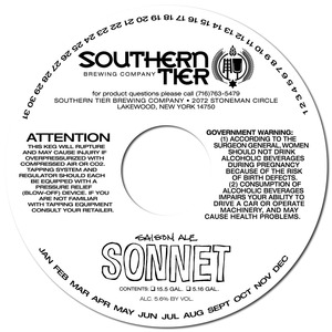 Southern Tier Brewing Company Sonnet Saison Ale May 2013
