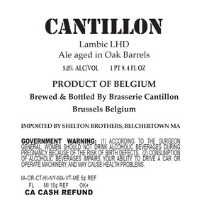 Cantillon Lambic Lhd May 2013