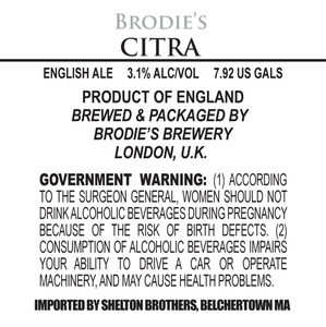 Brodie's Brewery Citra May 2013