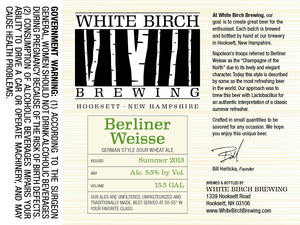 White Birch Brewing Berliner Weisse