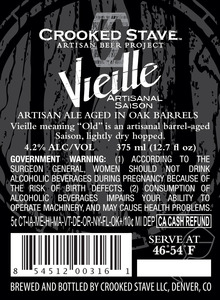 Vieille Artisanal Artisan Ale Aged In Oak Barrels May 2013