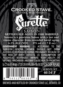 Surette Artisan Ale Aged In Oak Barrels