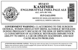 Highland Brewing Co Kashmir