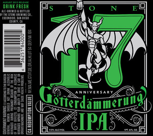 Stone 17 Anniversary Gotterdammerung IPA May 2013