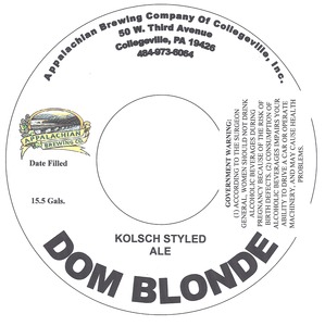 Appalachian Brewing Co Dom Blonde