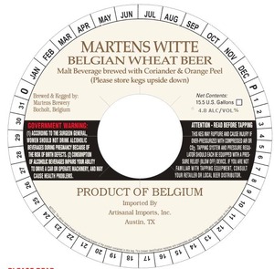 Martens Witte Belgian Wheat Beer