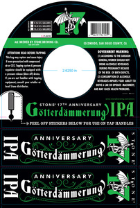 Stone Brewing Co Stone 17 Anniversary Gotterdammerung IPA