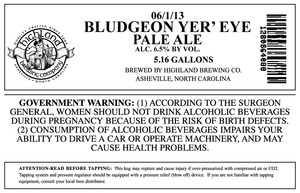 Highland Brewing Co Bludgeon Yer' Eye Pale June 2013