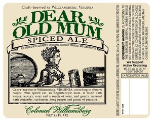 Williamsburg Alewerks Dear Old Mum