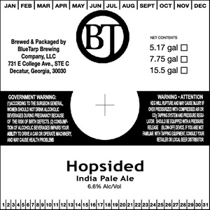 Bluetarp Brewing Company Hopsided India Pale Ale June 2013