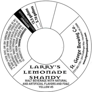 St George Brewing Company Larrys Lemonade Shandy June 2013
