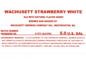 Wachusett Brewing Company Wachusett Strawberry White June 2013