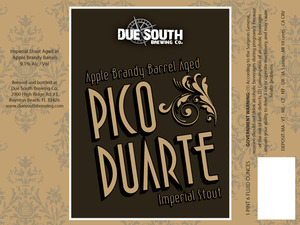 Due South Brewing Co Apple Brandy Barrel Pico Duarte