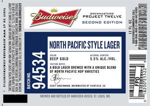 Budweiser Brewmasters' Project Twelve North Pacific Style 94534 July 2013