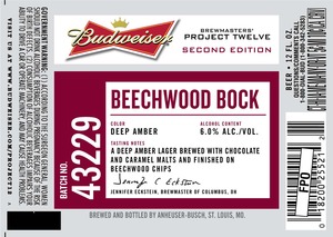 Budweiser Brewmasters' Project Twelve Beechwood Bock 43229