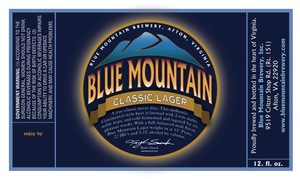 Blue Mountain Brewery Blue Mountain Classic July 2013