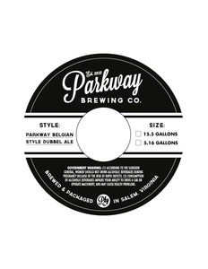 Parkway Belgian Style Dubbel Ale June 2013