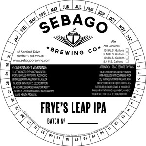 Sebago Brewing Company Frye's Leap IPA June 2013