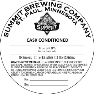 Summit Brewing Company True Brit June 2013