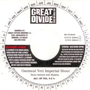 Great Divide Brewing Company Oatmeal Yeti June 2013