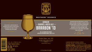 Widmer Brothers Brewing Company Ginger Barrel Aged Ale Brrrbon