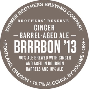 Widmer Brothers Brewing Company Ginger Barrel Aged Ale Brrrbon