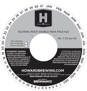 Howard Brewing Company Blowing Rock Double India Pale Ale July 2013