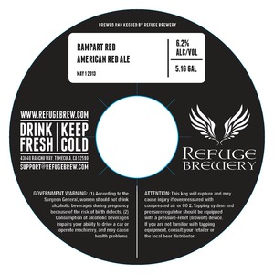 Refuge Brewery Rampart Red July 2013