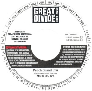 Great Divide Brewing Company Peach Grand Cru July 2013