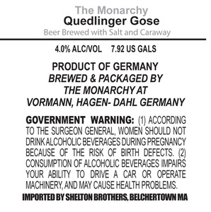 The Monarchy Quedlinger Gose July 2013