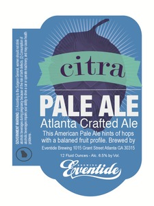Eventide Brewing Pale July 2013