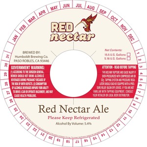 Humboldt Brewing Company Red Nectar July 2013