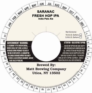 Saranac Fresh Hop IPA July 2013