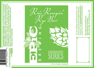 Epic Brewing Company Rio's Rompin' Rye