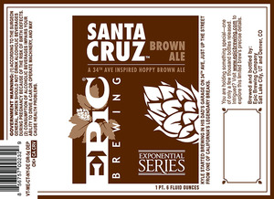 Epic Brewing Company Santa Cruz Brown July 2013